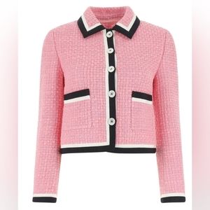 Miu Miu Tweed Long Sleeved Cropped Jacket